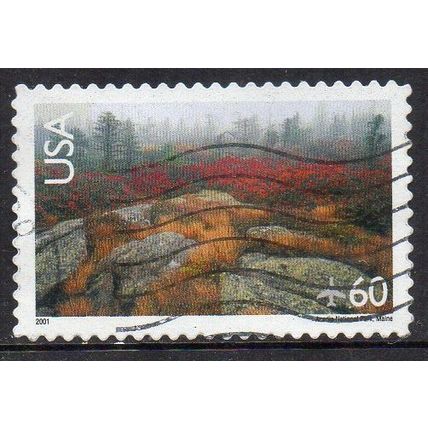 USA 2001 Landscape - Acadia National Park, Maine 60c Airmail Used P.11¼ x 11½