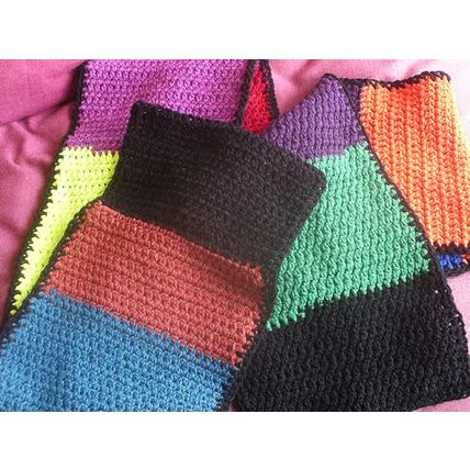 Handmade Multicoloured Crochet Scarf, Winter, Warm