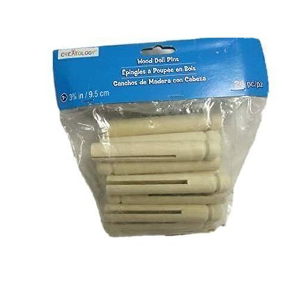 Wood Doll Pins 3 3/4" L x 3/4" W 24 in One Package