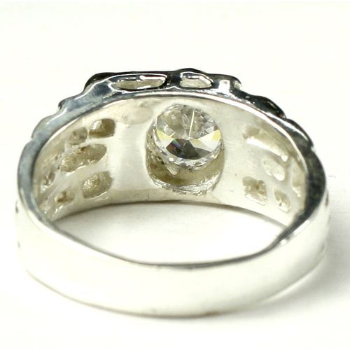 Cubic Zirconia (CZ), 925 Sterling Silver Men's Ring, SR197