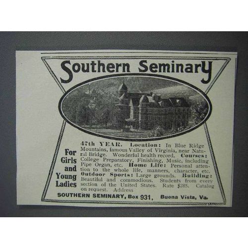 1913 Southern Seminary Ad - For Girls and Young Ladies