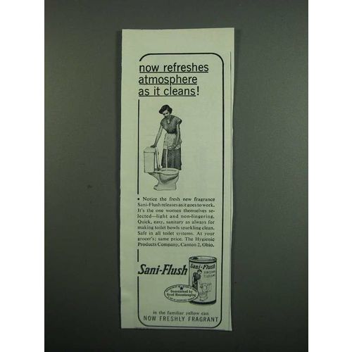 1950 Sani-Flush Cleanser Ad - Refreshes Atmosphere