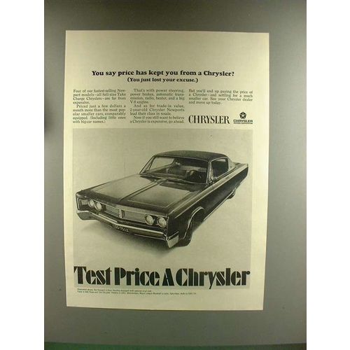1967 Chrysler Newport 2-door Hardtop Car Ad - Price Kept You