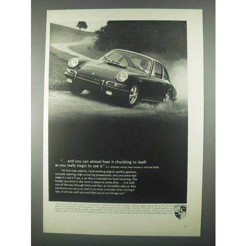 1967 Porsche Car Ad - Almost Hear It Chuckling