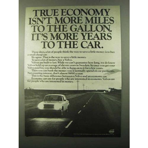 1971 Volvo Cars Ad - True Economy