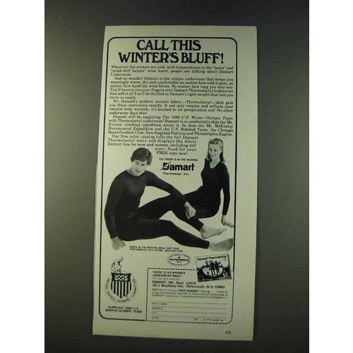1979 Damart Underwear Ad - Call This Winter's Bluff!