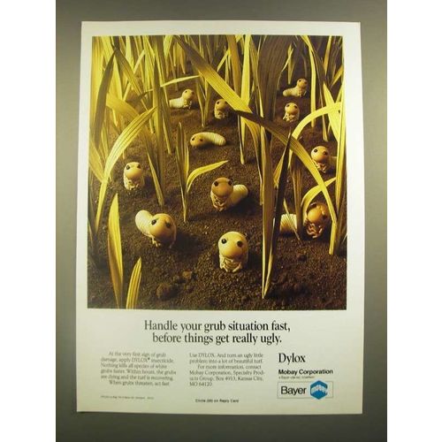 1988 Bayer Mobay Dylox Insecticide Ad - Handle Your Grub Situation