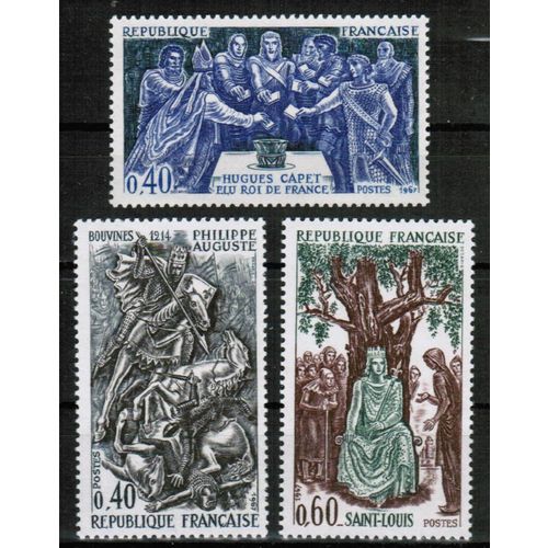1967 France - Historical Kings set of 3 - Sc# 1199-1201 Mint NH