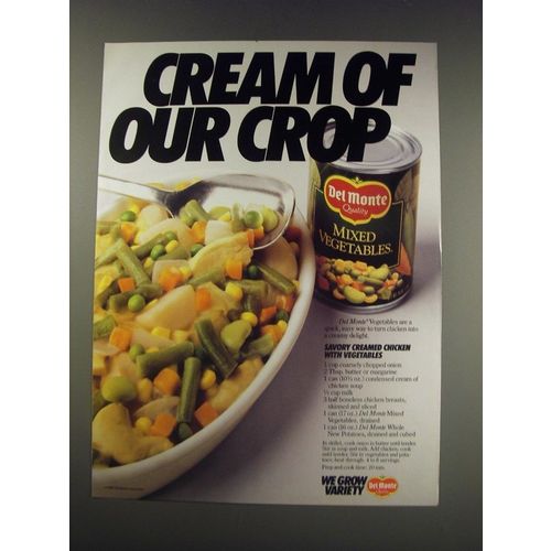 1991 Del Monte Mixed Vegetables Ad - recipe for Savory Creamed Chicken