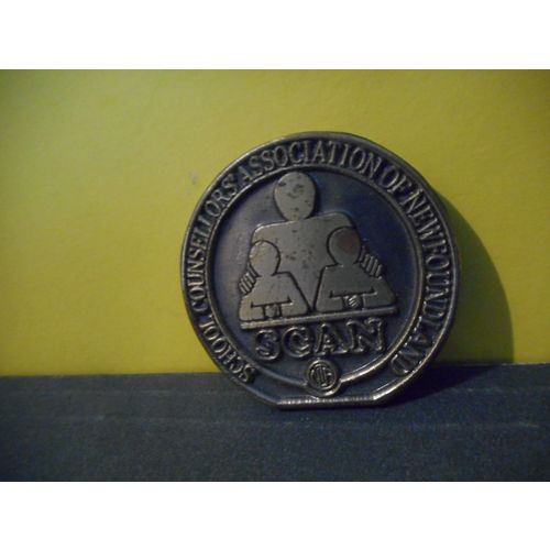 School Counsellors Association of Newfoundland NTA Metal Plaque