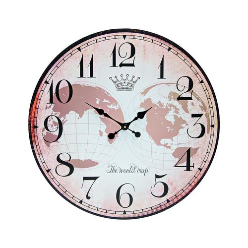 Wanduhr xxl 60cm WELTKARTE Vintage Shabby Retro nostalgisch Wohnzimmeruhr