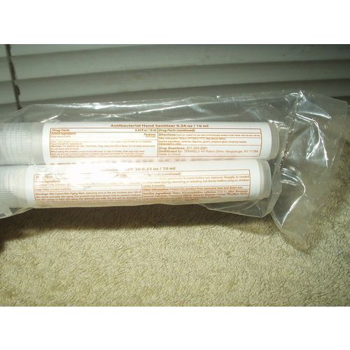 pocket sun screen spf 30 .33 oz & hand sanitizer .34 oz both sealed