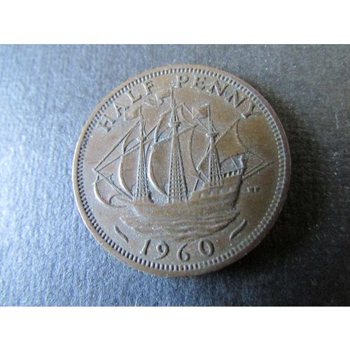 1960 QUEEN ELIZABETH II HALFPENNY FREE POST. E
