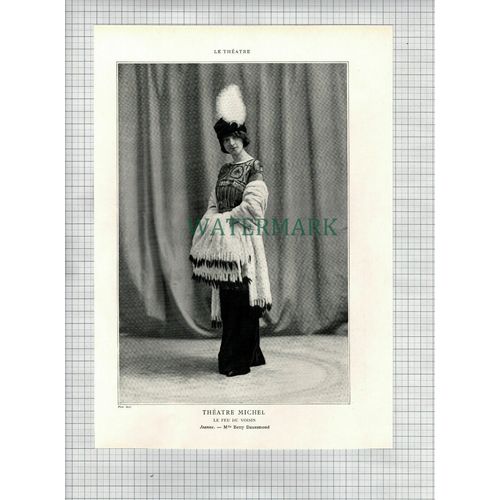 X1767) Mlle BETTY DAUSSMOND Actress Theatre Michel - 1910 Print / Cutting