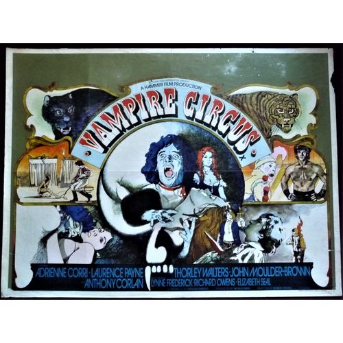 VAMPIRE CIRCUS (1972) UK HAMMER Quad ***Adrienne Corri***