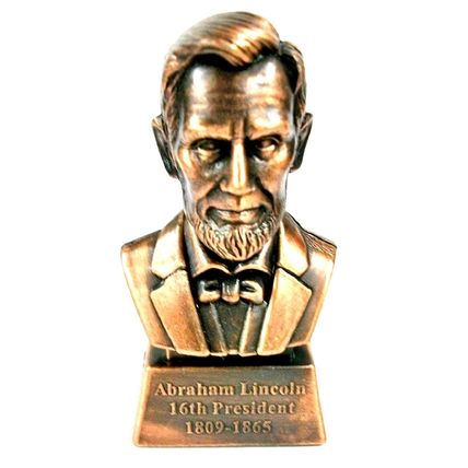 Abraham Lincoln 16th President Bust Die Cast Metal Collectible Pencil Sharpener