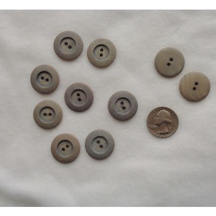 ii10 Blue/Gray Washed Round Buttons 23mm 7/8 2 Hole 10 Pieces Sewing Crafting