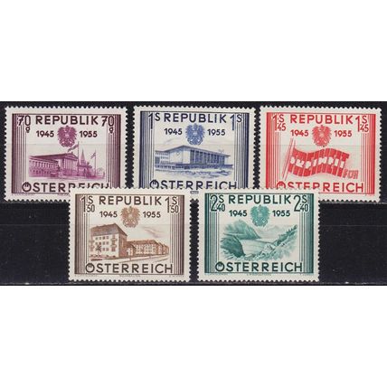 ÖSTERREICH AUSTRIA [1955] MiNr 1012-16 ( **/mnh )