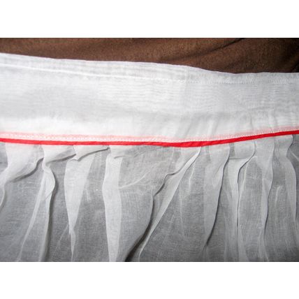 Vintage White Red Striped Half Apron