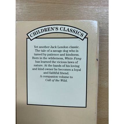 1994 JACK LONDON "WHITE FANG" FICTION PAPERBACK BOOK (P2)