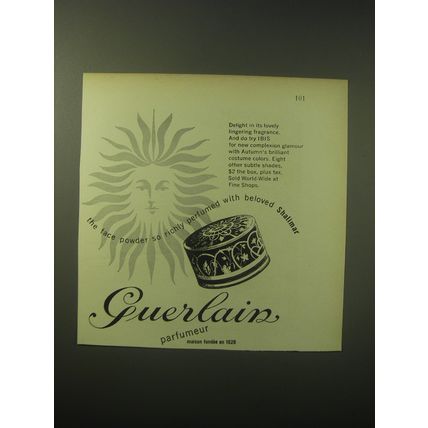 1948 Guerlain Shalimar Face Powder Ad - The face powder so richly perfumed