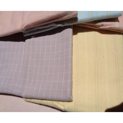 6 Pcs Flannel Fabric Material 18x42 Inches Cotton Sewing Crafting Stripe Plaid