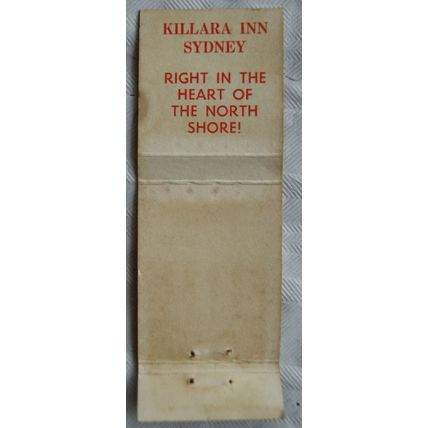 old Matchbook Cover - Killara Inn, Sydney, Australia