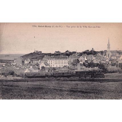 Saint Quay Villa Ker En L'Air Aerial French Bus Train Antique Postcard