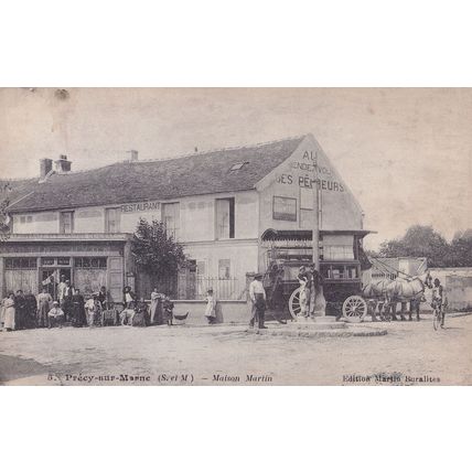 Precy Sur Marne Maison Martin French Restaurant Antique Postcard