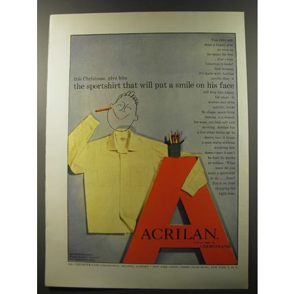 1953 Acrilan Sportshirt Advertisement - This Christmas, give him the sportshirt