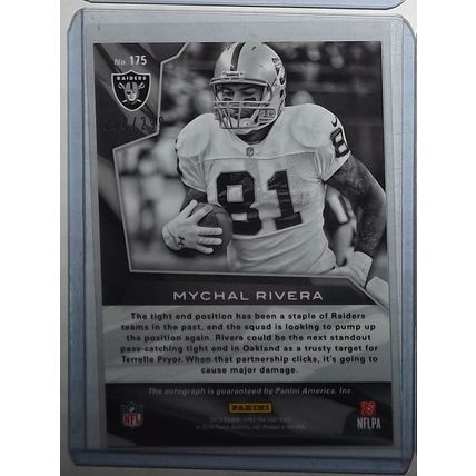 2013 Panini Spectra MYCHAL RIVERA (Raiders) Rookie Card Autograph #175 208/299
