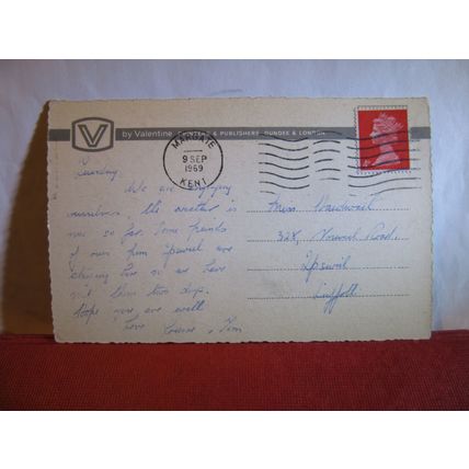 multiview, CLIFTONVILLE, MARGATE, KENT used postcard by Valentine 1969 pm =
