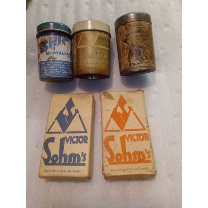 Lot of 5 Vintage Ski Waxes: Sohm's, Wallco, & E. Tikkanen