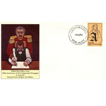 Australia 1974 Newspaper, Writer,First Day Cover