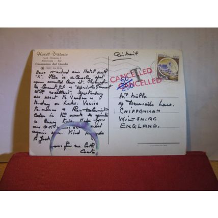HOTEL VITTORIA, DESENZANO DEL GARDA, ITALY. used vintage postcard =