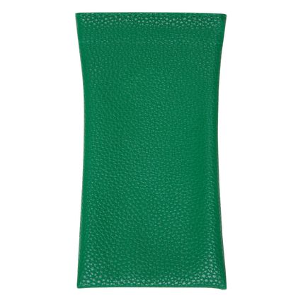 Soft Faux Leather Spring Snap Top Glasses Case (Green)