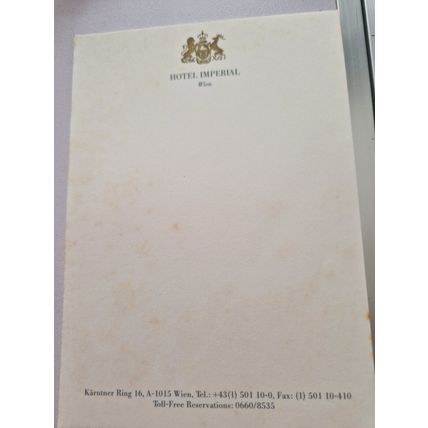 IMPERIAL HOTEL WIEN NOTEPAD