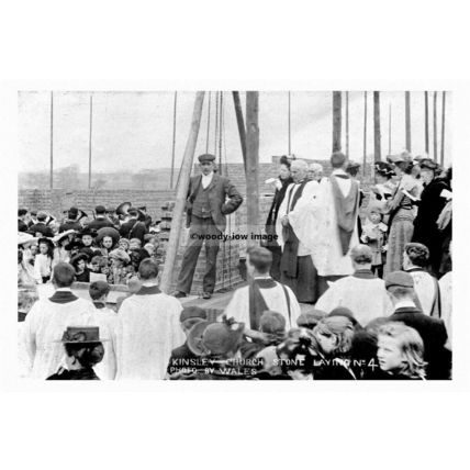 pt4887 - Kinsley , Church Stone Laying , Yorkshire - Print 6x4