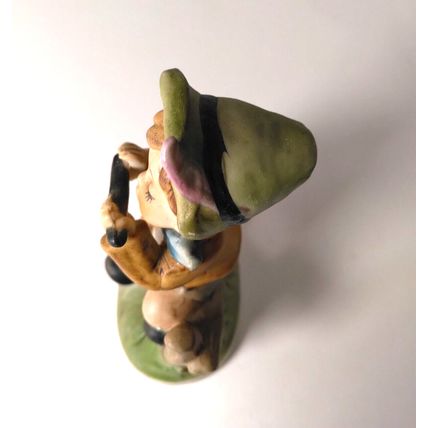 Boy Sitting On Fence Playing Flute Porcelain Figurine Home Decor Farmhouse VTG