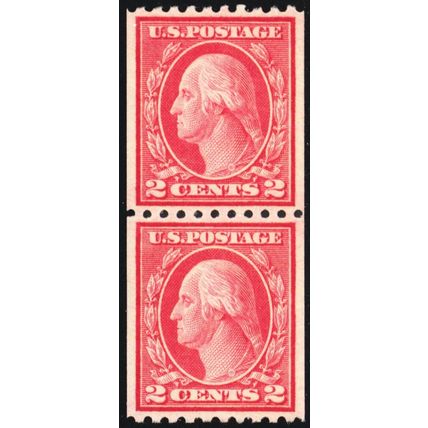 487, Mint NH Superb 2¢ Coil Pair - PSE Certificate Graded 98 * Stuart Katz