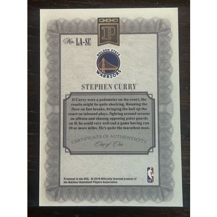 Stephen curry national treasures nba logo patch Rp auto 1/1