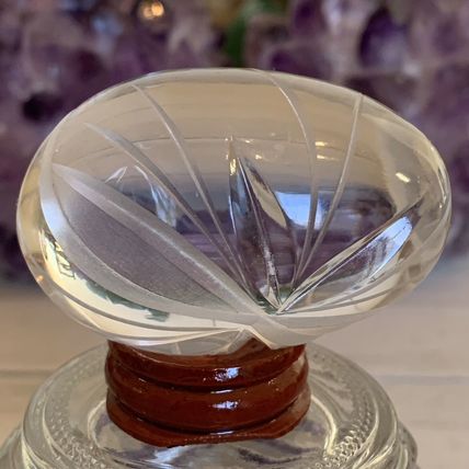 Vintage Ruckl Bohemian Czech Hand Cut Crystal Egg With Stand Original Box Label