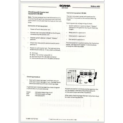 Scania Trucks ABS Wabco Checking With Scania Test Equipment 89 10891027GTEN PDF