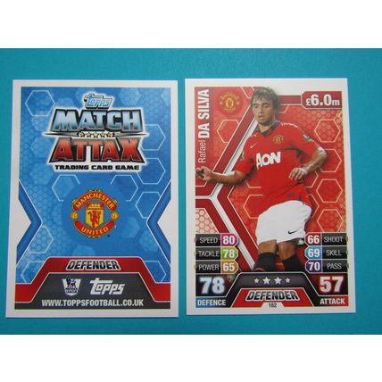 182. Rafael Da Silva - Manchester Utd - Match Attax 2013/14 Football Card EF1