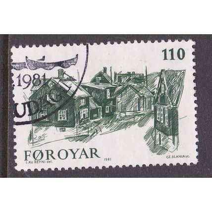 Faroe Islands 1981 Timber Houses Torshaven 110o Fine used SG 58 VGC