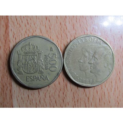 Spain 1989 Juan Carlos 500 Peseta Coin