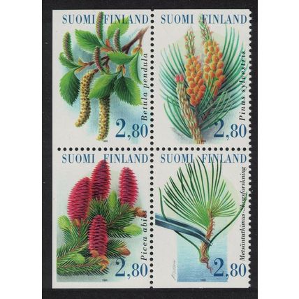 Finland Leaves and flowers of trees Block of 4 1995 MNH SG#1397-1400