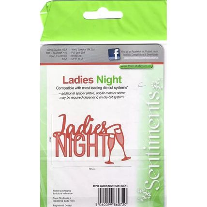 Tonic Studios. Ladies Night Die Set. Die Cutting Cardmaking Scrapbooking Crafts