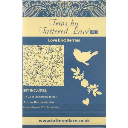 Tattered Lace. Love Bird Berries Die & Embossing Folder Set. Die Cutting Crafts
