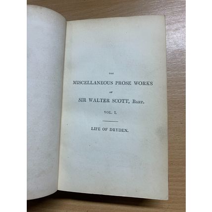 1834 "PROSE WORKS OF SIR WALTER SCOTT - LIFE OF DRYDEN" VOL 1 ANTIQUE BOOK (P3)